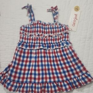 Cat & Jack Red and Blue Plaid Kids Dress